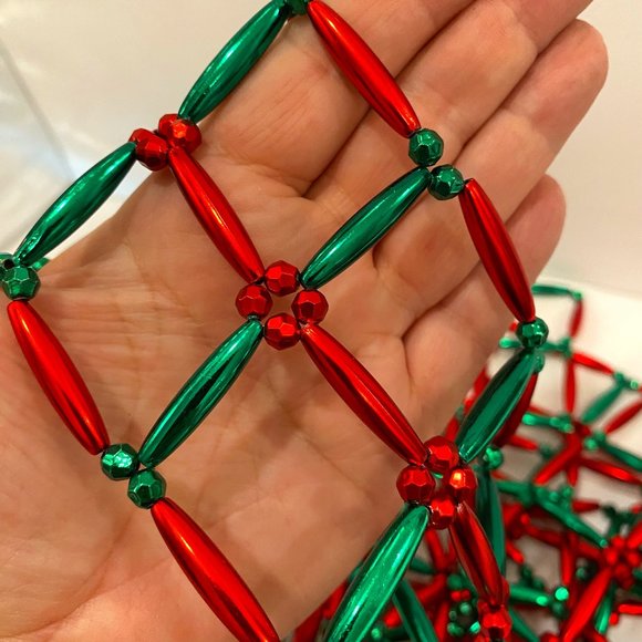 Christmas Decor Garland Streamer or Tree Ribbon Plastic Red Green - Picture 2 of 4